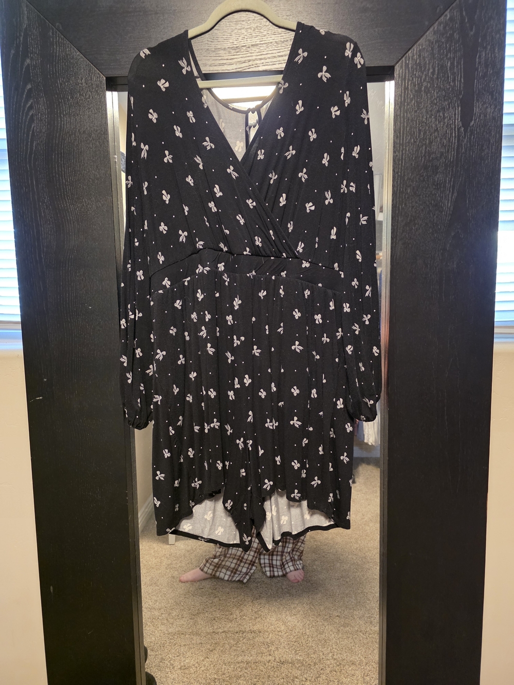 torrid Black Long-Sleeve Floral Wrap Romper